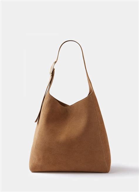 tan suede shoulder bag